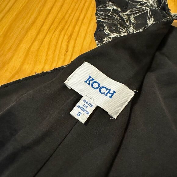 Koch Mini Cropped Top Floral Black/Light Pink w/ Sash Women’s SIZE SMALL - Picture 8 of 9